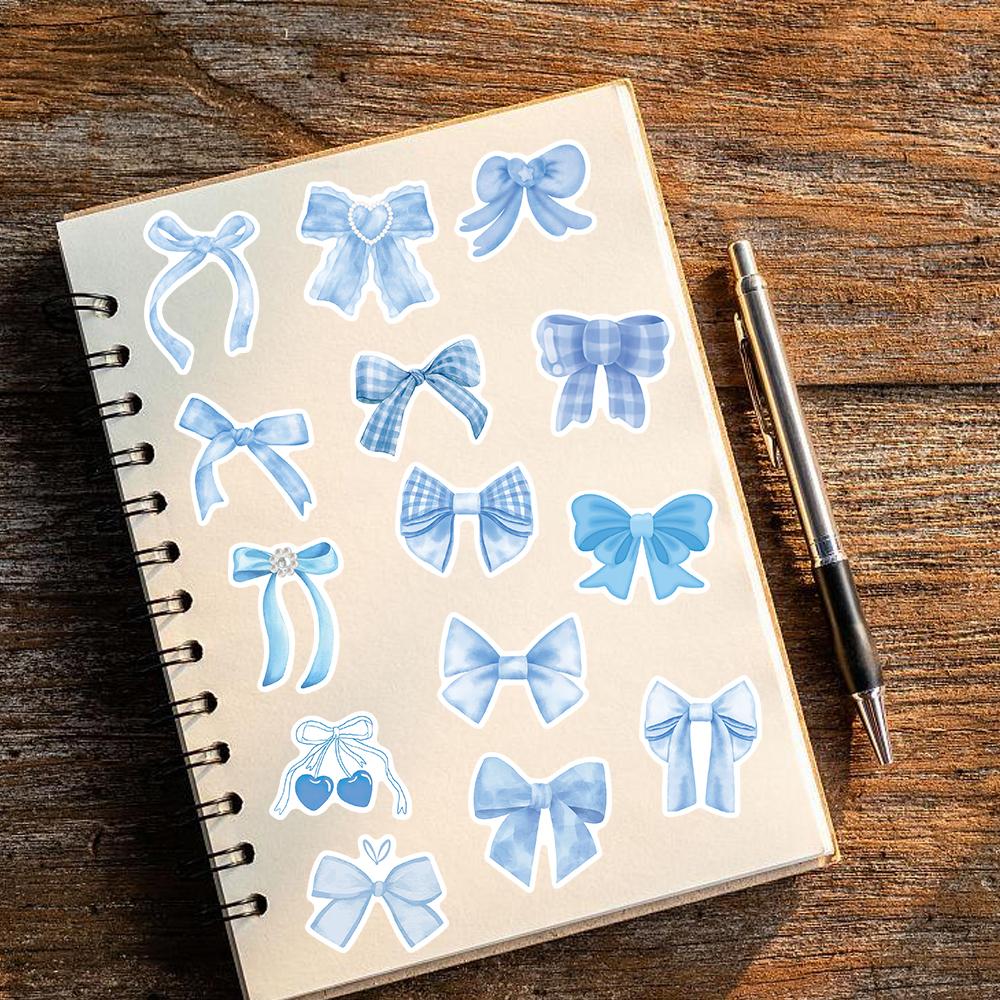 10/50 шт. мультяшные синие наклейки с бантом Kawaii ноутбук багаж скейтборд DIY студенческая комната водонепроницаемый художественный рисунок наклейка сообщества