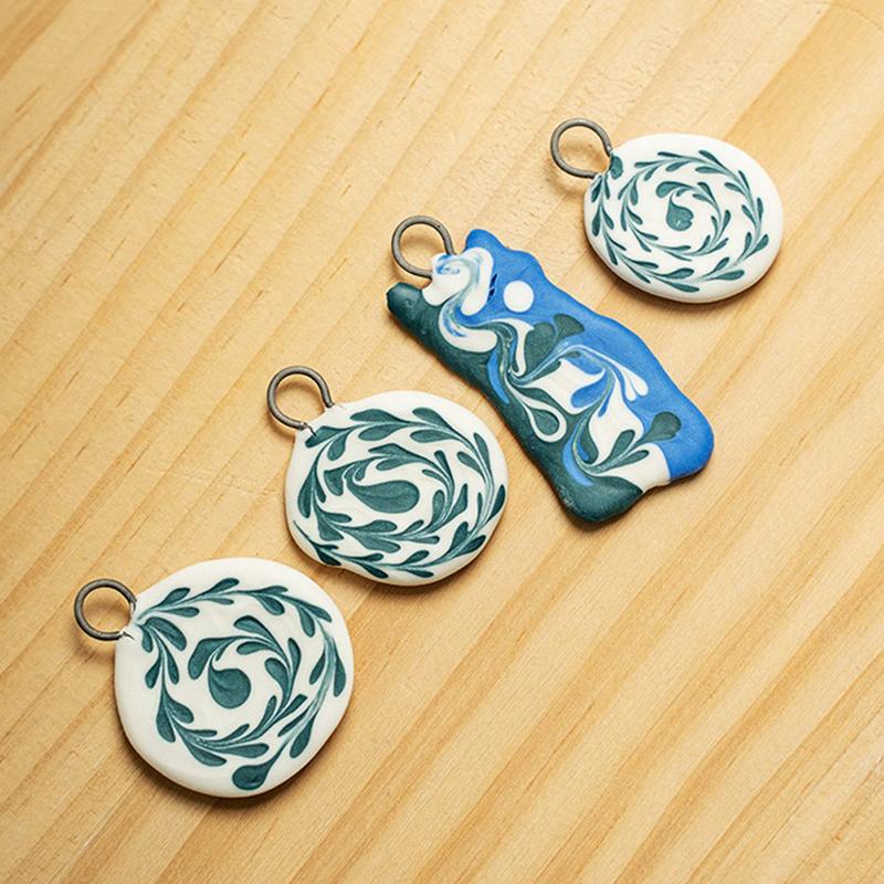 50/100PCS Hanging Firing Hook Jump Rings Pottery Ornament High Temperature Resistance Tungsten Wire Hanger Pottery Hanging Ring