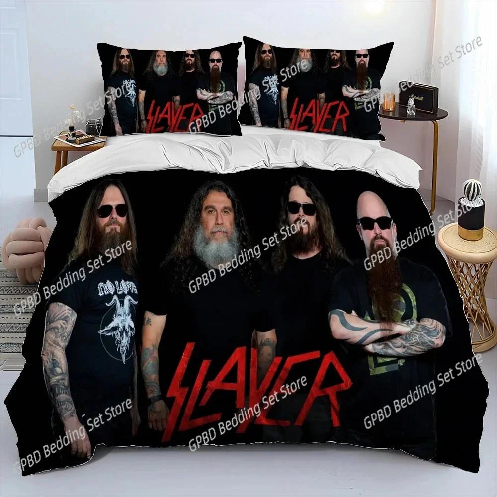 Одеяло 3D-печать Slayer Музыкальная группа Хэви-метал Комплект постельного белья Спальня Мягкий Современный S Удобное Стеганое одеяло