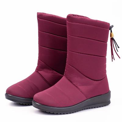 Модные женские сапоги 2024 года, зимние сапоги средней длины на танкетке, зимние сапоги для зимней обуви для женщин, размер плюс 44, теплые меховые сапоги на платформе, женские сапоги