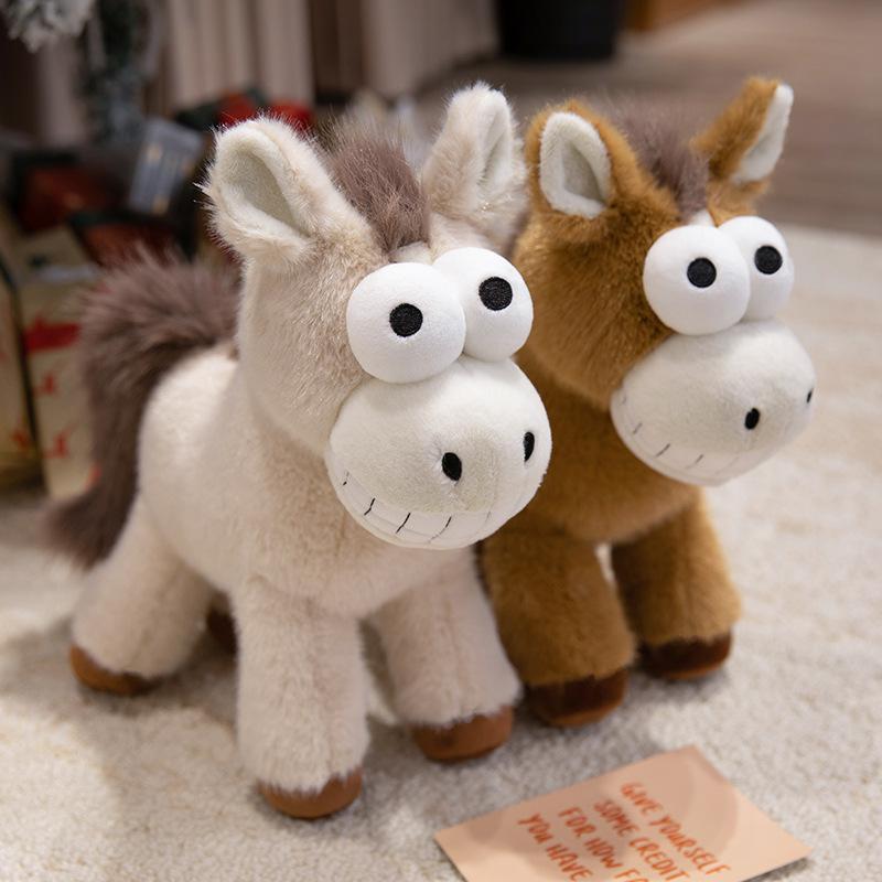 Cartoon Funny Brown Pony Doll Plush Toy Foal Doll Children Soothing Rag Doll Birthday Gift