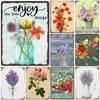 Flowers Lily Roses Lavenders Bloom Metal Tin Signs Posters Plate Wall Decor for Bars Man Cave Cafe Clubs Retro Posters Plaque