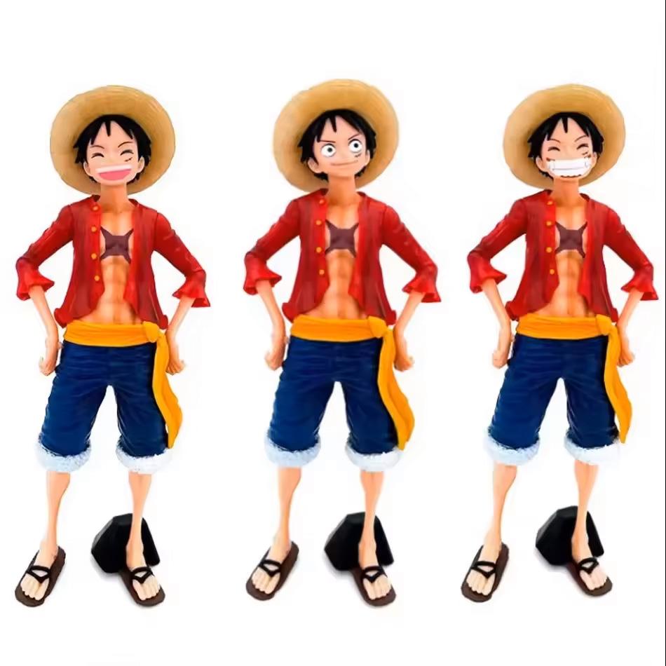 В наличии Оригинальная фигурка Аниме One Piece 28 см Уверенная улыбающаяся фигурка Луффи Кукла с меняющимся лицом Три Формы Модель Игрушка Набор