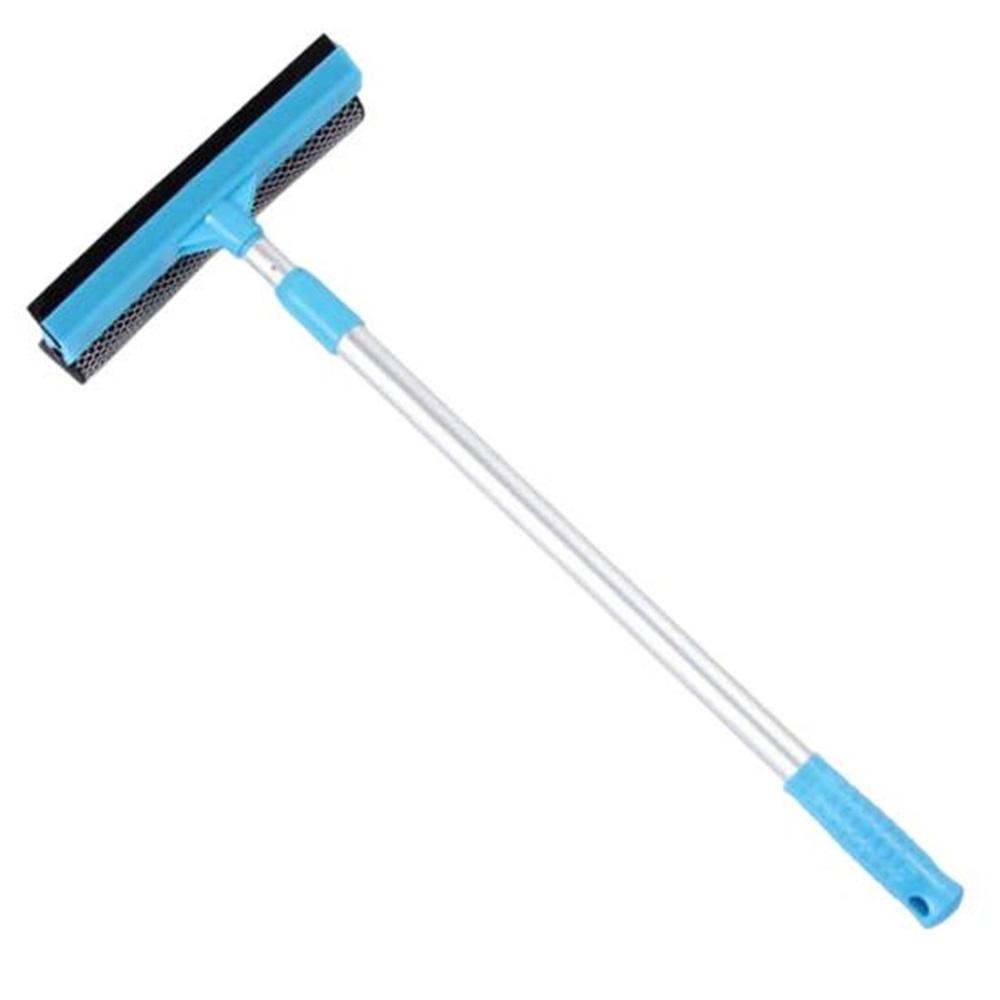 Window Cleaner with Retractable Handle Glass Doors Mirrors Natural Rubber Scraper Adjustable Length Window Wiper