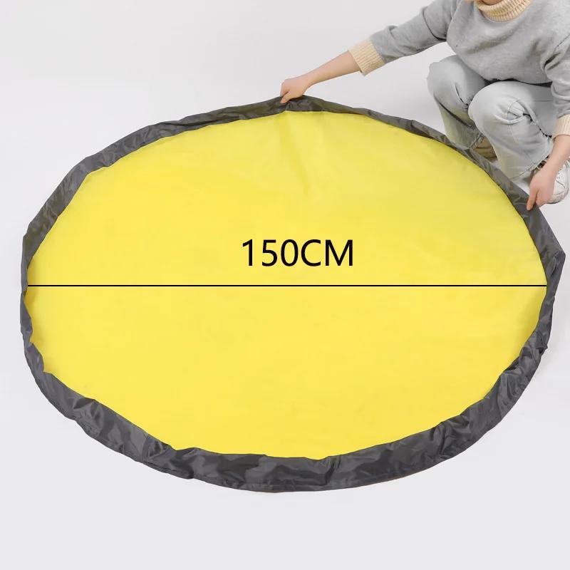 Toy Storage Bag Blocks Zip Handheld Storage and Organising Bag Large Capacity Storage Bucket Bag Multifunctional round storage bucket