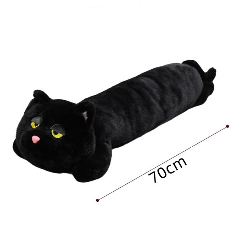 70cm Kawaii Black Cat Plush Toy Doll Cute Big Cuddly Pillow Cushion Ins Black Cat Plush Toy Doll For Boy Girl Brithday Gifts
