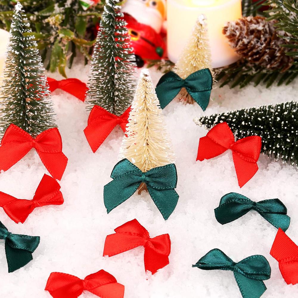 100 шт./набор Разноцветные атласные бантики Нашивки Аппликация Мини галстук-бабочка DIY Одежда Швейное украшение