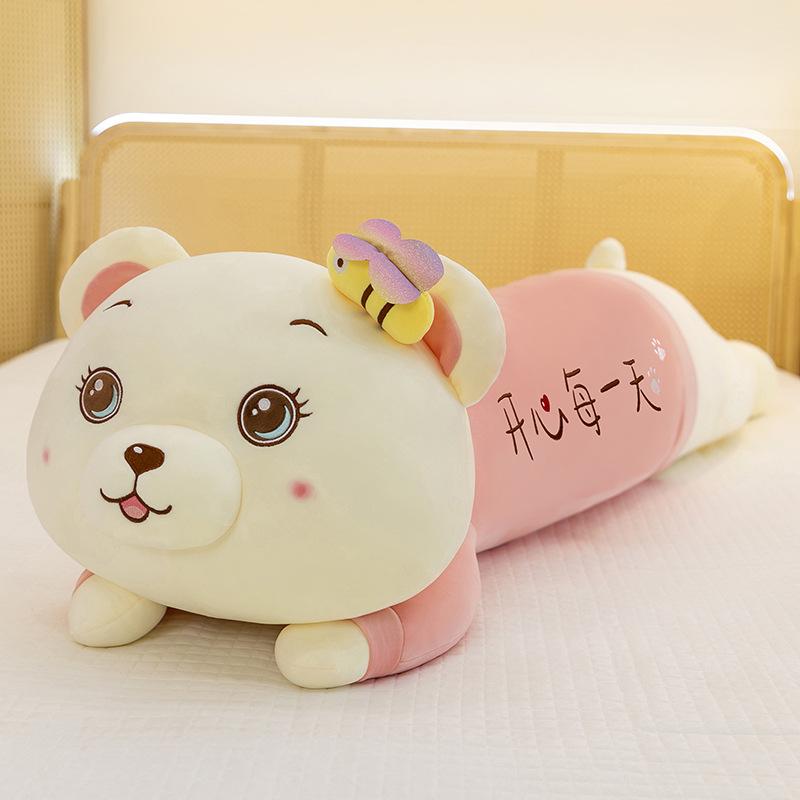 Bee Bear Long Pillow Bed Girls Cute Sleeping Pillow Bedside Cushion Birthday Gift