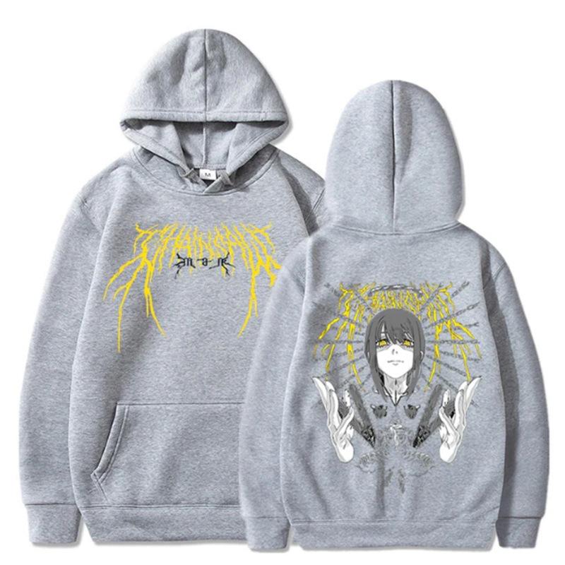 Gothic Chainsaw Man Makima Hoodies Men Fashion Long Sleeve Sweatshirts Women Casual Harajuku Streetwear Pullovers Sudaderas