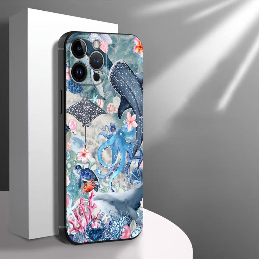 Креативный чехол для телефона с изображением морских организмов для Apple iPhone 17 Pro Max 13 17e Air 11 12 XR XS MAX 15 Pro 7 8 14 16 Funda Phone
