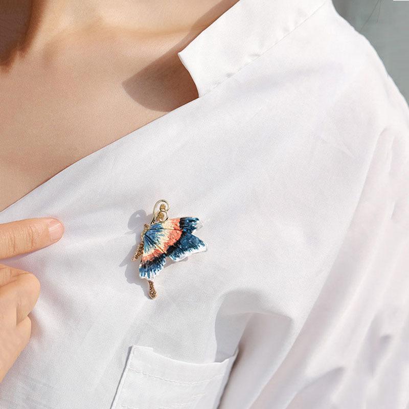 Elegant Enamel Painted Butterfly Brooch, High-end Women's Luxurious, Fashionable and Exquisite Brooch