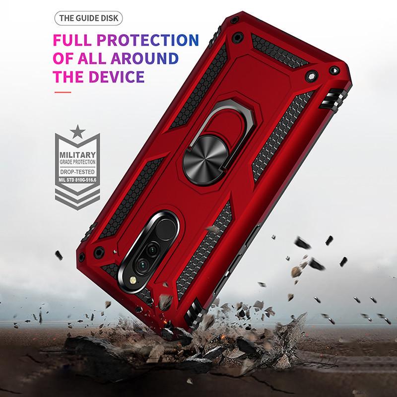 Luxury Armor Shockproof Phone Case for iPhone Samsung Huawei Honor Xiaomi Full Cover Car Magnetic Ring Bumper Back Shell