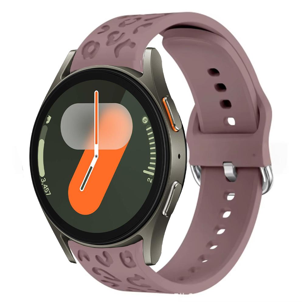Engraved Strap For Samsung Galaxy Watch 7 FE 6 4 5 pro Silicone Leopard No Gaps Bracelet correa Galaxy Watch6 Classic 20mm band