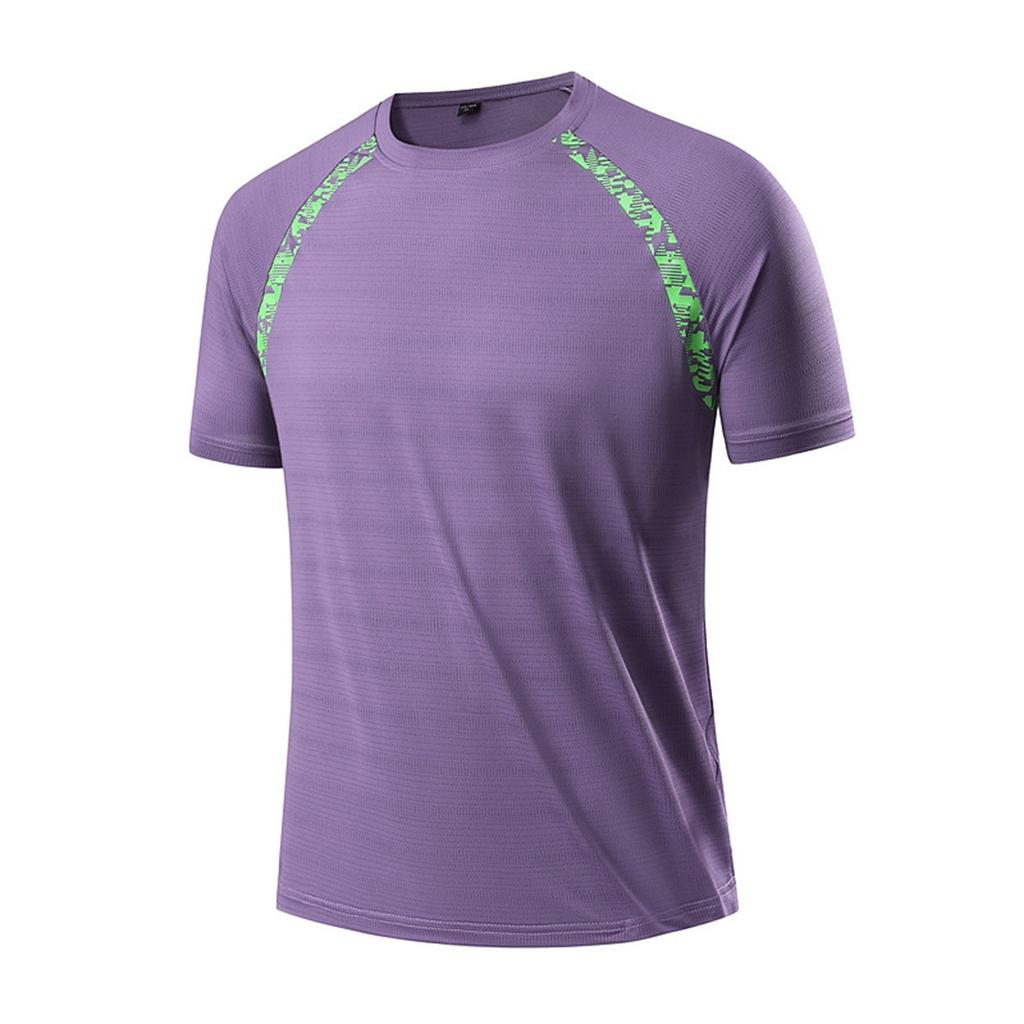 Мужская летняя облегающая дышащая одежда из шелка с круглым вырезом, быстросохнущая, повседневная спортивная футболка, топы