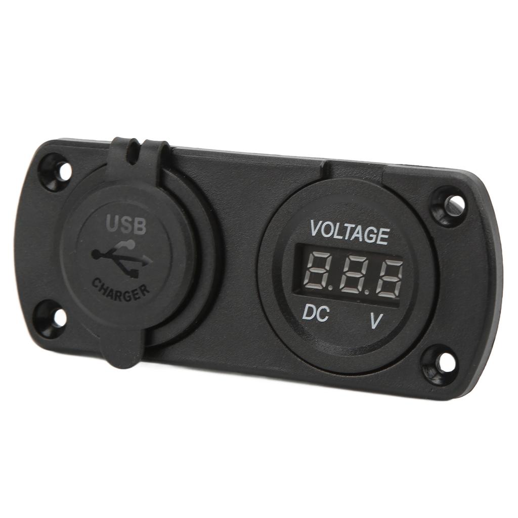 Быстрое автомобильное зарядное устройство с указателем напряжения, два USB 12?24 В водонепроницаемый выход 2,1 А универсальный для мотоциклов