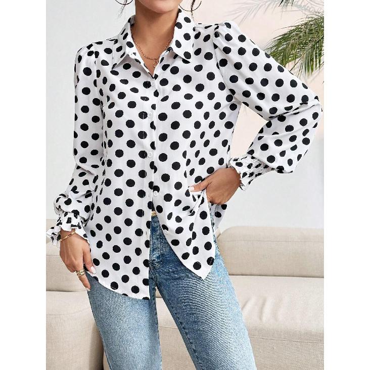 Весна и осень новый женский универсальный длинный рукав повседневный деловой дорожный элегантный комфорт сексуальный низ рубашка топ