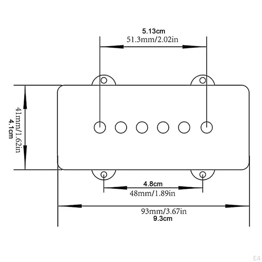 2 Pieces Guitar Pickup Cover 50mm/52mm Pole Spacing for Jazzmaster Guitars DIY Electric