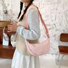 Women's Plaid Dumpling Crossbody Bag - Checkered Shell Shoulder Bag