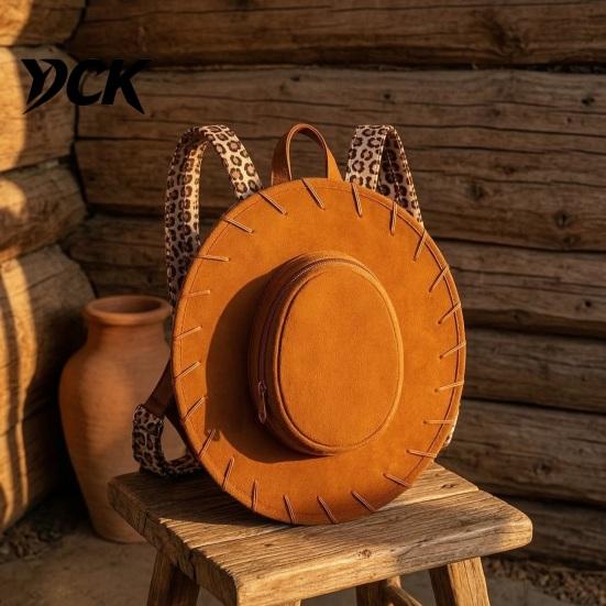 Retro Cowboy Hat Design Daypack Western Cowgirl Backpack, Style Backpack with Adjustable Straps, Durable Denim Material Pack for Women Travel