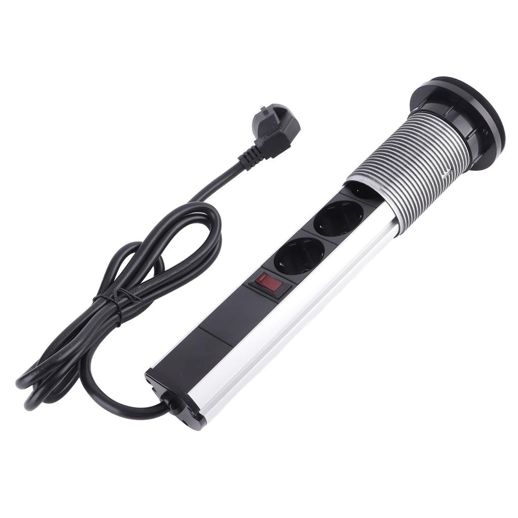 Выдвижная розетка с 3 вилками европейского стандарта и USB-розеткой из алюминиевого сплава, встроенной в столешницу, розеткой переменного тока