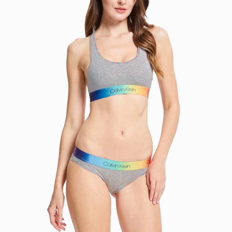 Calvin Klein Cotton Series Rainbow Limited Edition Hipster Underwear Women Underwear Gray QF6539AD-PGK