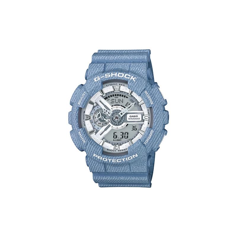 Casio Серия G-Shock GA-110 Серия 'Джинсовая Тема' Ударопрочный, Антимагнитный и Водонепроницаемый Механизм Кварцевый Механизм Ремешок из Смолы Японский GA-110DC-2A7PR