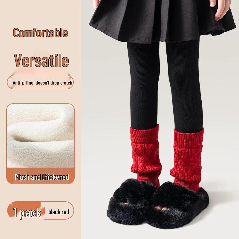 Модные женские гетры с подкладкой из флиса, вязаные косами, пэчворк - Теплые брюки из толстой шерсти ягненка с вертикальной полоской