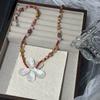 Ocean Style Shell Flower Necklace Beaded Ocean Style Neck Chain Stone Pendant Necklace  Girls