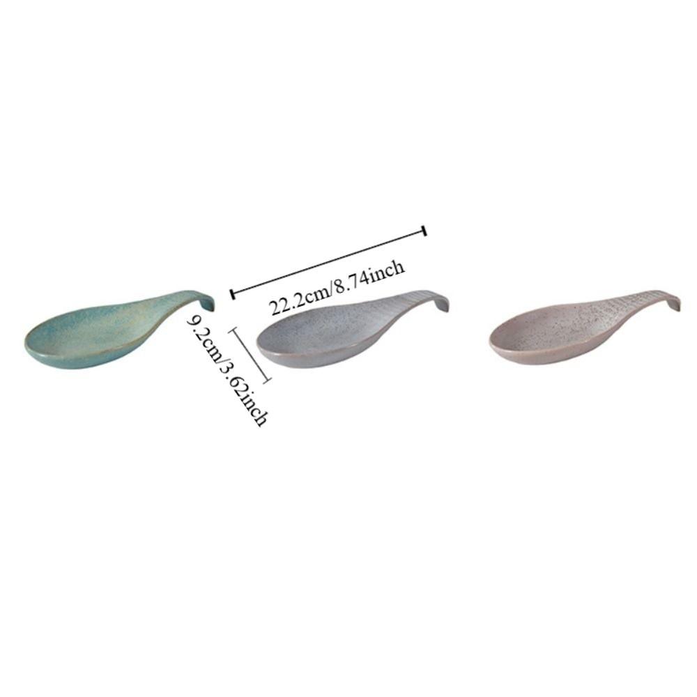 European Style Ceramic Spatula Rest Anti-skid Texture Ladle Holder Utensils Holder Easy To Clean