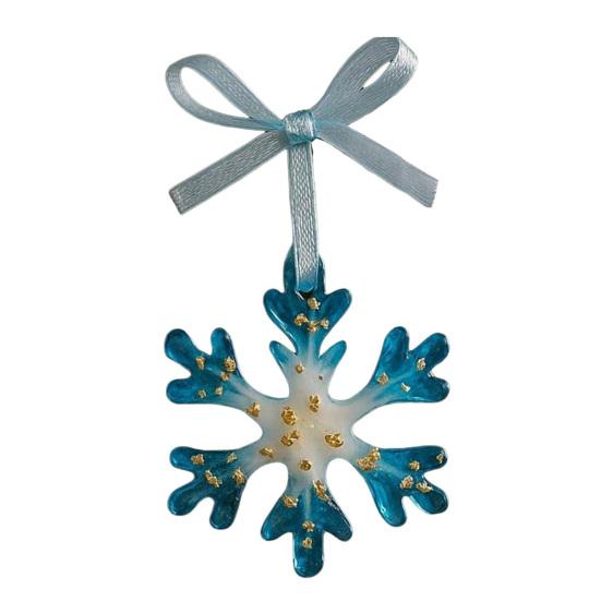 Yousheng 1/2/5Pcs Handmade Christmas Ornament Blue Golden Reindeer Snowflake Charm Christmas Tree Pendant Holiday Decoration