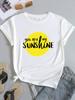 (Asian Size) Women Letter Trend Cute Style Short Sleeve Fashion Tee Top Clothing Print Lady Casual Tshirt Female Graphic T-shirts