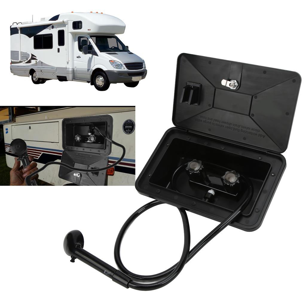 Черный ABS внешний комплект душевой кабинки с 2 ключами RV аксессуары для кемпера автодома караван