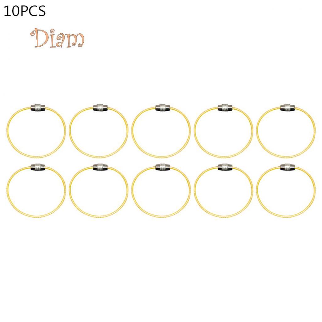 GQ 5/10Pcs Durable Steel Wire Rope Ring Connector Keychain Key Holder Hanging Cable