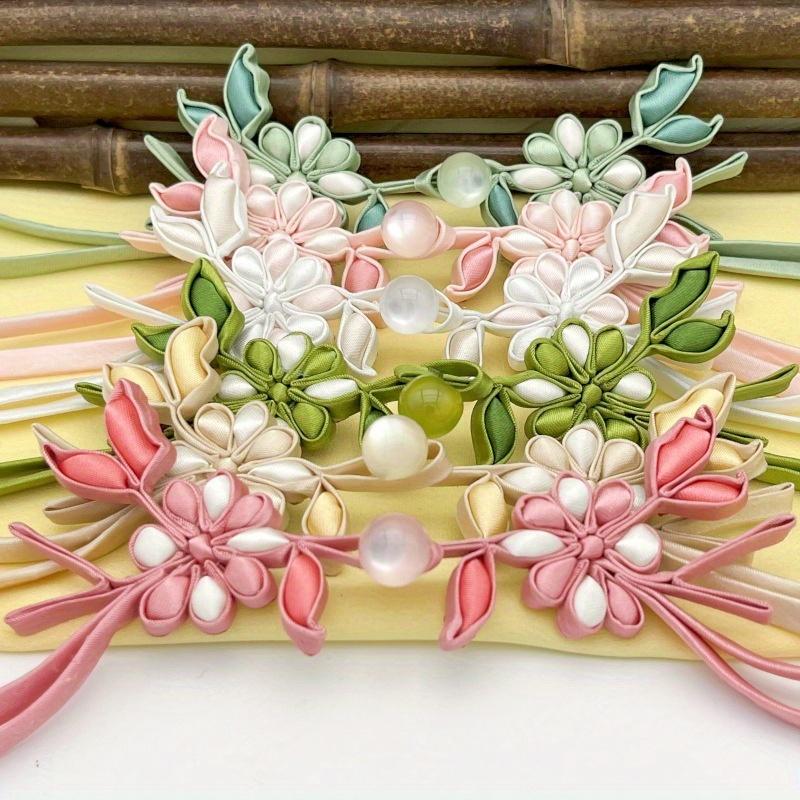 1pc Cheongsam Buckles, Dress Buckles, High-end Long-tail Tassel Buckles, Flower Buckles, Buckles.