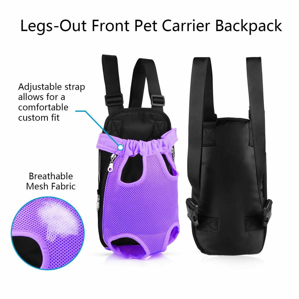New Breathable Adjustable Portable Mesh Pet Dog Carrier Backpack Bag for Small Medium Large Dogs with Comfortable Strap