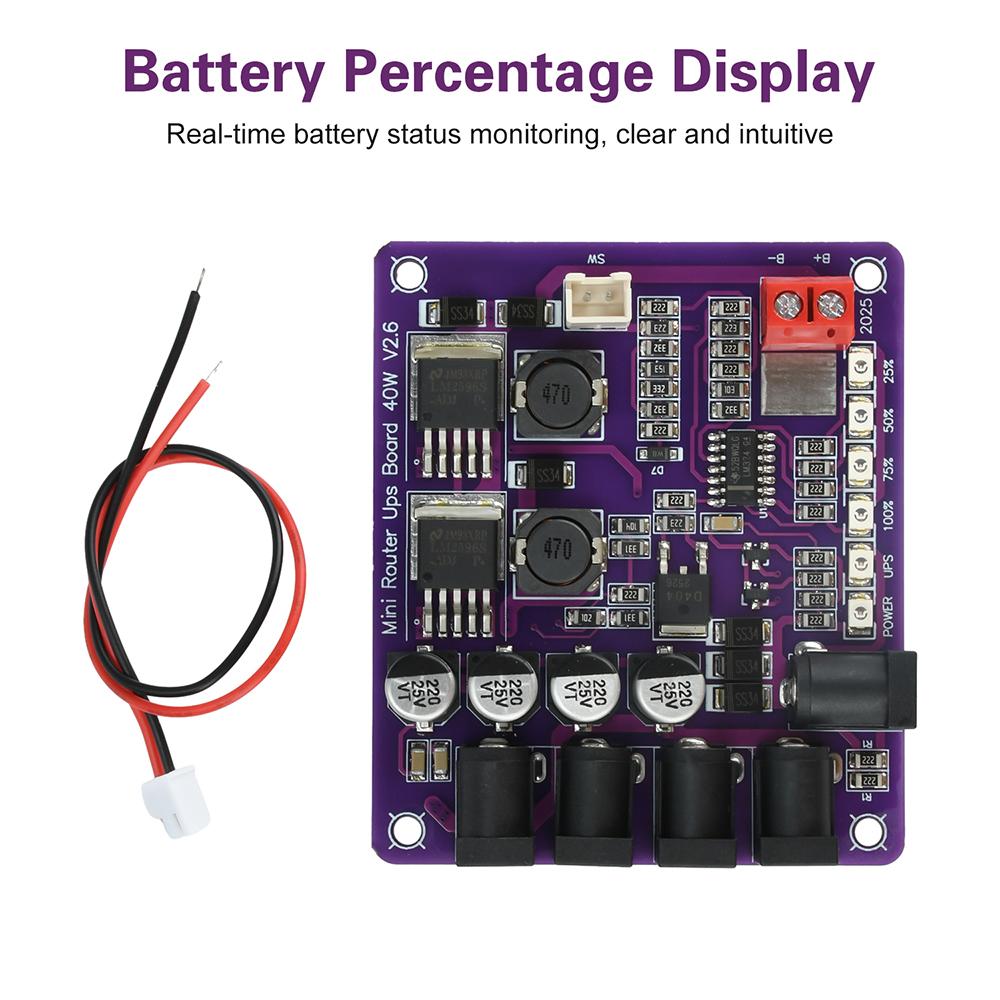 UPS Router Uninterruptible Power Supply Board 40W Battery Charging Board 12.6V Power Module For Continuous Power Supply