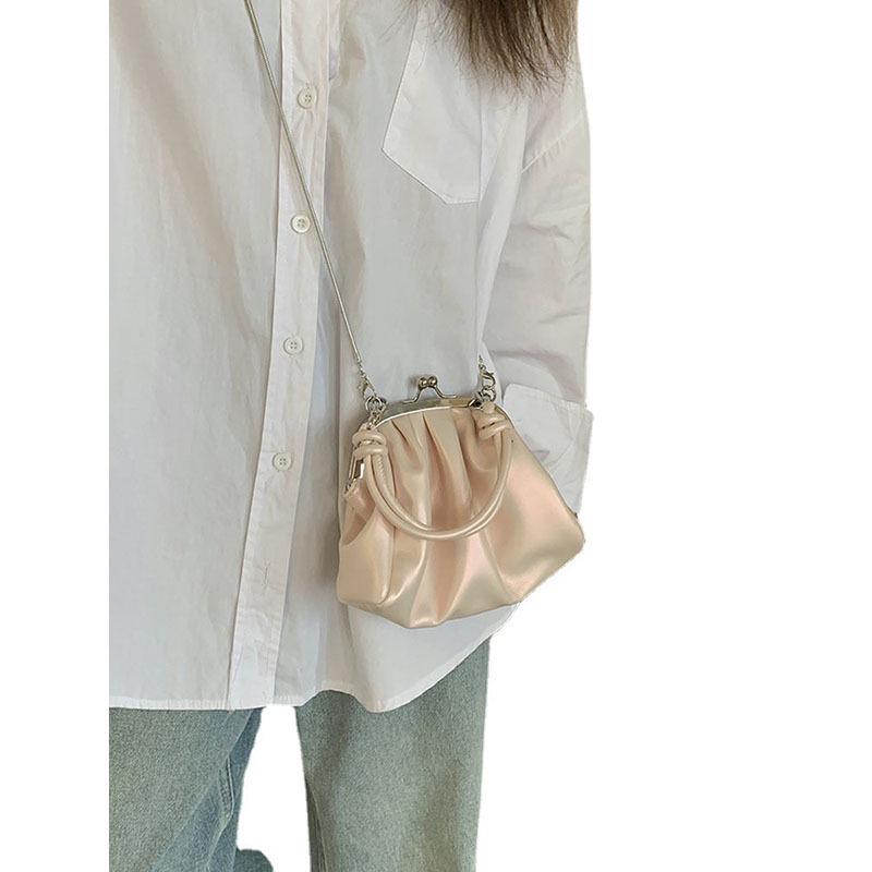 Высококачественный текстурированный плиссированный мешок для пельменей: Сумка-цепочка Sweet Girl Handheld через плечо