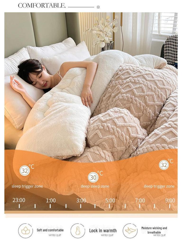 Двусторонняя основа из овечьей шерсти - толстое зимнее одеяло для студентов