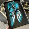 Spring and Summer New Luxury Design Silky Scarf Women 70*70cm Small Headband Scarf Outdoor Soft Print Wrap Shawl Hijab Lady