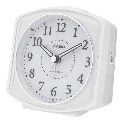 Аналоговый будильник CASIO размером x x см TQ-700J-7JF Радиоуправляемый со светом, Белый, 10.5 11.6 7.0