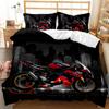 Motorbike Duvet Cover Set Motocross Rider Racing Motorcycle Dirt Bike Bedding Set Vehicles Extreme Sports Polyester Quilt Cover