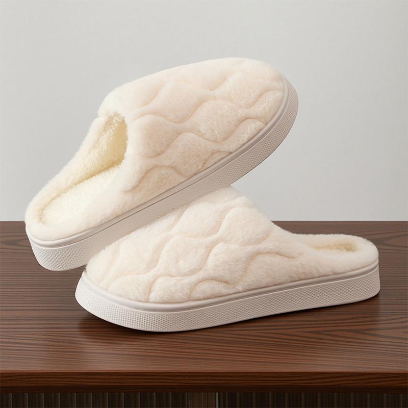 Cotton Slippers Women's Autumn and Winter Home Non-slip Warm Plush Cotton Shoes Men's Supermarket