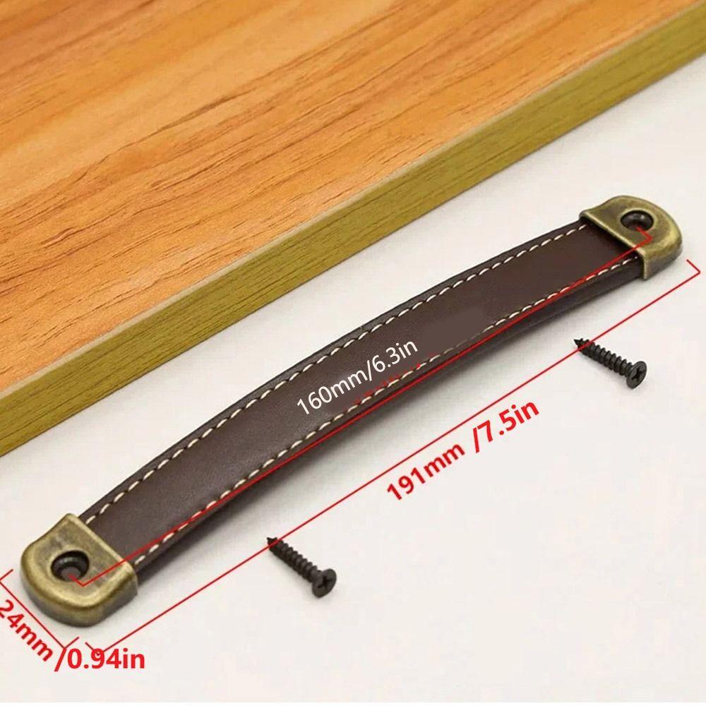 Цинк Цинковый сплав Ручка для ящика с винтами Мебельные ручки Винтажная кожаная ручка Шкаф