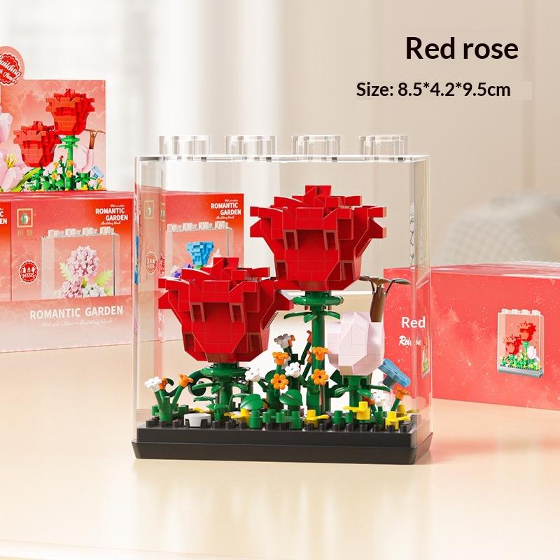 Bouquet Sunflower Potted Plant Micro Building Eternal Flower Model Diy Home Desk Decoration Brick Toys Gift