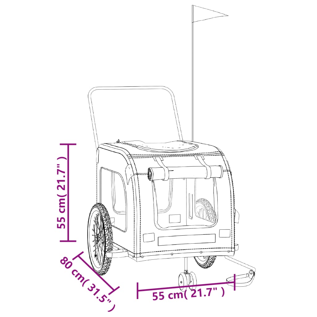 Bicycle Trailer for Dogs Yellow and Gray Oxford Fabric and Iron