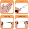 8 PCS Pen Leash, Pen Leash for Clipboard with Silicone Rings, Elastic Lanyard Tether, Anti-Lose Pens Chain for Tethering Stylus to Touchscreen