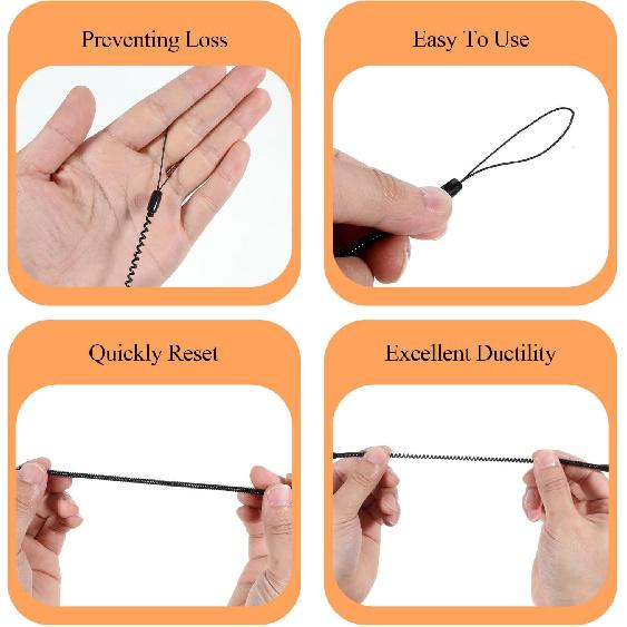 8 PCS Pen Leash, Pen Leash for Clipboard with Silicone Rings, Elastic Lanyard Tether, Anti-Lose Pens Chain for Tethering Stylus to Touchscreen