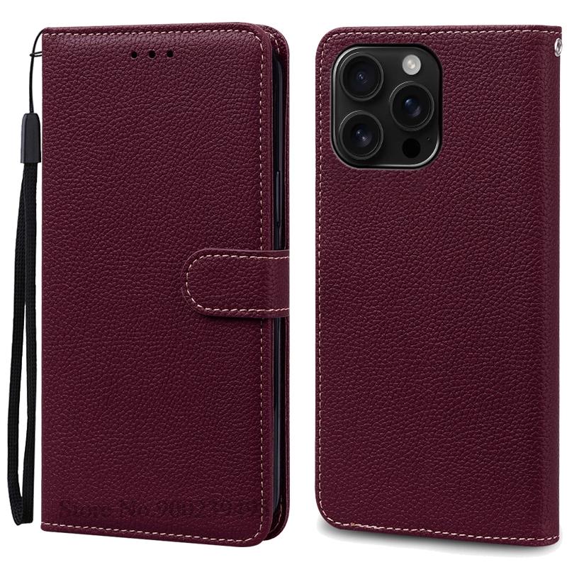 Чехол для iPhone 16, чехол-кошелек для iPhone 16 Pro Max, кожаный чехол-книжка для iPhone 16 Plus, чехол-книжка для iPhone 16 Pro Fundas