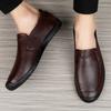 New Men Loafers Fashion Genuine Leather Casual Flat Slip - on Driving Footwear Boat Shoes Comfortable Lazy Male Shoes