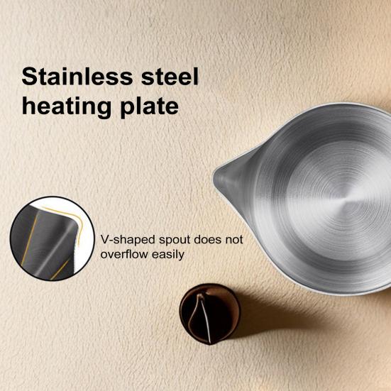 Stainless Steel Electric Coffee Pot 0.5L Large Capacity Coffee Maker Wax Melting Pot Heat-Resistant Handle Drip-Free Pour Spout Portable Coffee Brewer